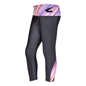 Custom Logo Lightweight Compression Tight with Vibrant Striped Pattern on Waistband and Calf for Men