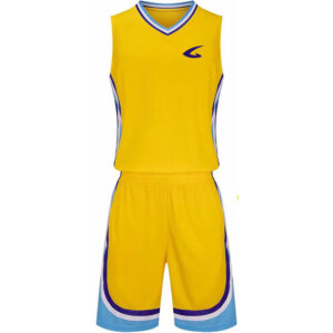 Custom Logo V-Neck Sleeveless Basketball Shirt and Short