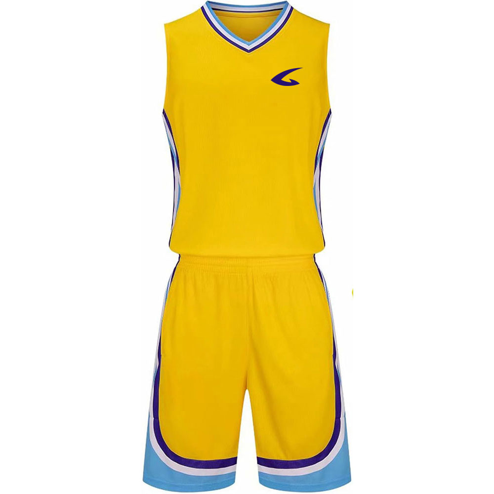 Custom Logo V-Neck Sleeveless Basketball Shirt and Short